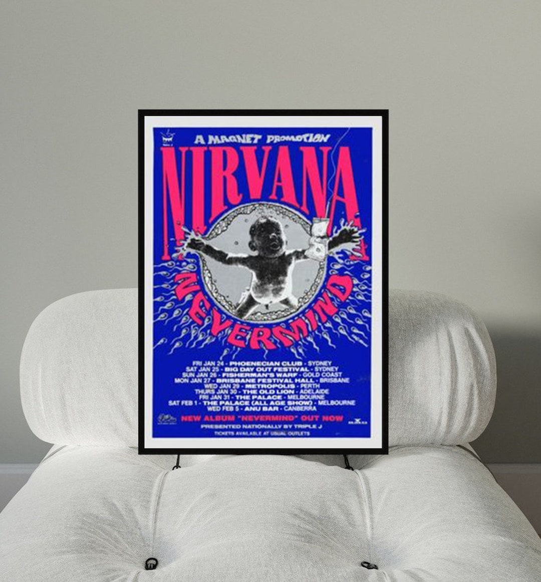 Nirvana Posters Nirvana Poster Nevermind Australia Tour Etsy