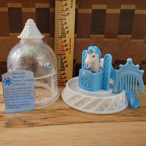 Vintage Rare 1993 Princess Krystal &#39;Snow Crystals UNICORN&#39; Complete Set by Playskool