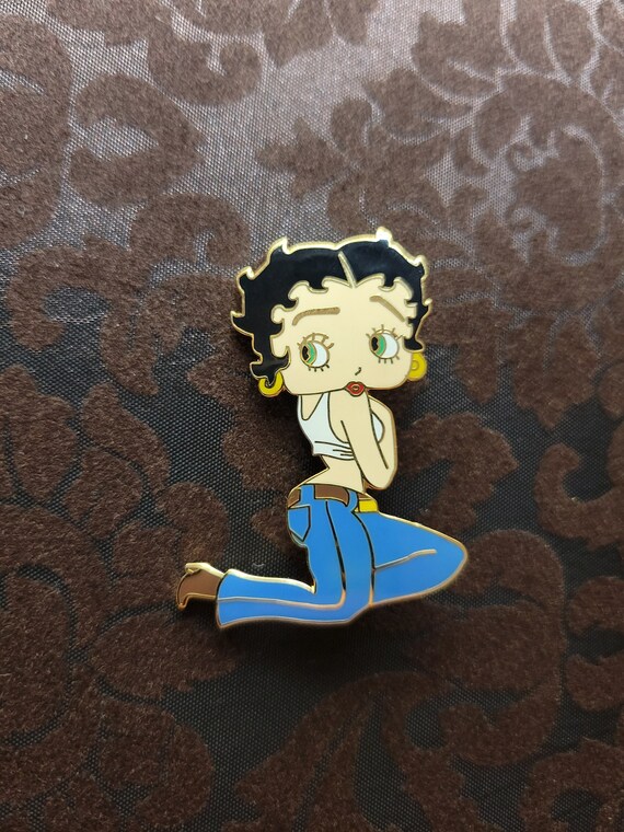 Vintage Betty Boop 'Blue Jeans & Boots' Lapel Pin