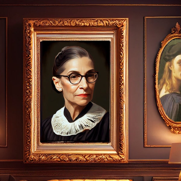 Defender of Women's Rights | Oil Painting - Ruth Bader Ginsburg - Art Print - Feminist Art RBG - Portrait - Feminist Print SCOTUS