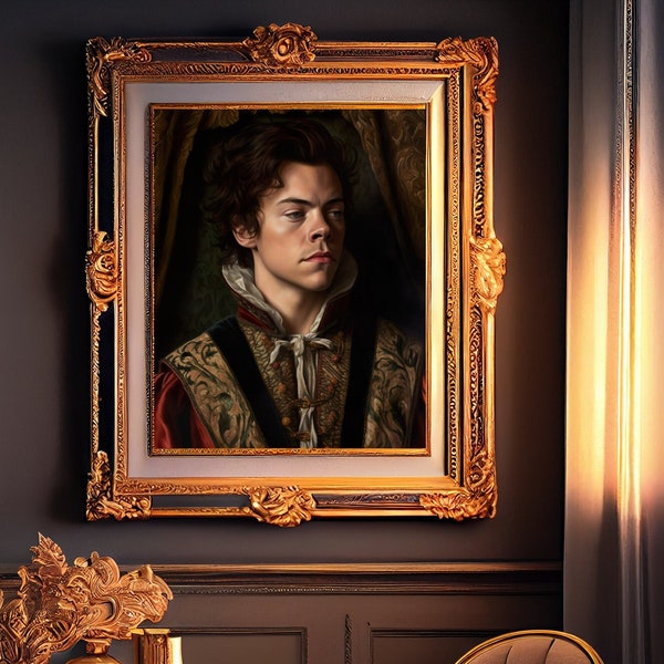 Harry's Old World Portrait | Classical Wall Art Painting Harry Styles, Digital Poster Print Print, Music Gallery Wall Home Decor