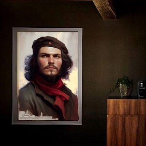 Che Guevara Viva La Revolucion gerahmt Giclée Poster, schwarze Holzrahmen,  Acryl-Abdeckung, Revolution, Linker, marxistisch, sozialistisch, Aktivismus  - .de