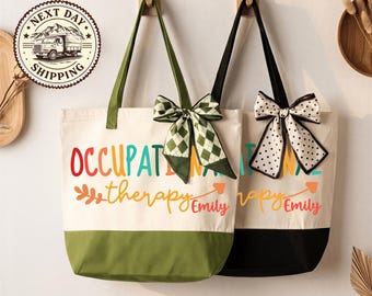 Custom Occupational Therapy Tote Bag, OT COTA Gifts Personalized Occupational Therapist Tote Bag, Occupational Therapist Appreciation Week