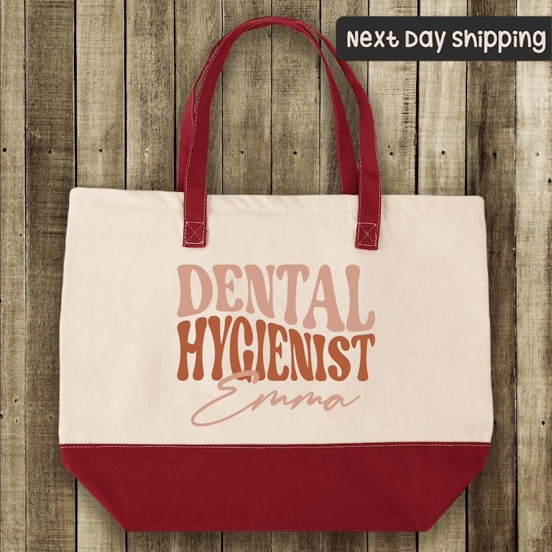 Dentist Gift Tote Bag - Smile Handbag For Dental Assistant, Hygienist, Dentist Graduation Gift, Canvas Shopping Bag - View #5
