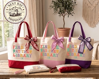 Find Me At The Library Tote Bag, Book Lover Gift, Book Club Tote Bag, Library Gifts