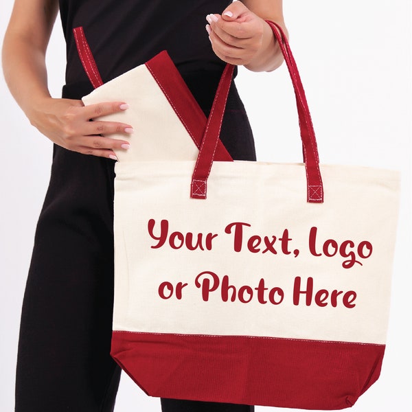 Personalized Text Bags in Bulk , Custom Tote Bag, Promotional Tote Bag, Trade Show Gift Bag, Custom Shopper, Shopping Bags, Custom Text Tote
