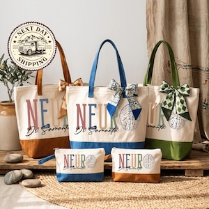 Brain Anatomy Tote Bag, Neurology Neuro Scientist Gift, Neurology Work Tote, Neuro Tech Gift Bag