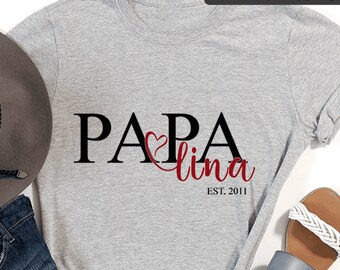 DAD Shirt Personalized With Child's Name, Gift For Dad, Custom Daddy-Child Shirt, Papa Shirt, Father's Day Gift, Gift For Father