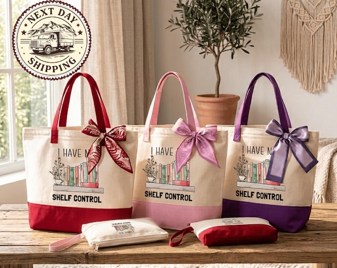 I Have No Shelf Control Tote Bag, BookShelf Bag, Bookish Bag, Book Lover Gift, Funny Book Birthday Gift, Trendy Bag, Gift For Friends
