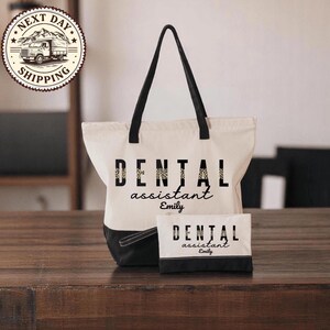 Custom Dental Assistant Tote Bag, Personalized Gift For Dental Assistant, Dental Hygienist Squad Bag, Dental Student Tote Dental Hygiene Bag