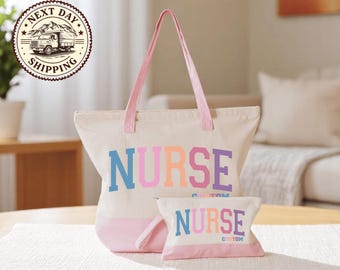 Personalized Nurse Tote Bag, Custom RN Gift, Healthcare Canvas Bag, Custom Gift For Nurses, Nurse Squad Team Bag