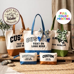 Custom Logo Canvas Tote Bag: Personalized Text Bulk Totes, Your Design Here, Add Your Logo, Custom Bulk Orders