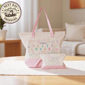 Custom Sleepover Tote Bag, Personalized Sleepover Party Gifts, Sleepover Favors, Spa Party Gifts, Slumber Party Gifts, Kids Sleepover Bag