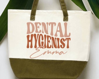 Custom Dental Hygienist Tote Bag, Dental Hygienist Gift, Dental Assistant Tote, RDH Gift, Dental Hygiene Bag, Custom Dental Assistant Gift