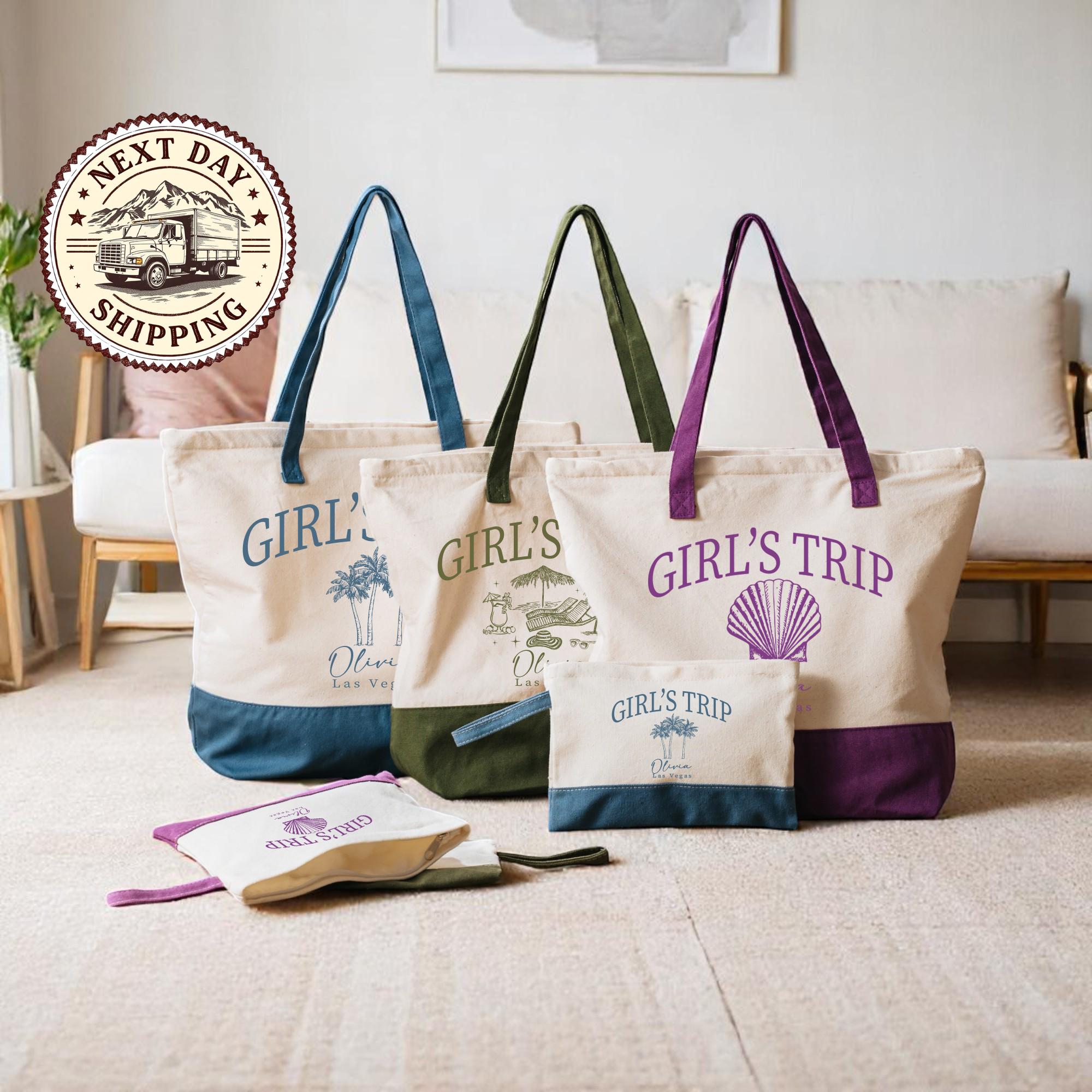 Personalized Girls Trip Tote Bag, Custom Girls Trip Tote Bag, Girls Weekend Gifts, Ladies Vacation Gift, Girls Trip Favors, Besties Trip Bag