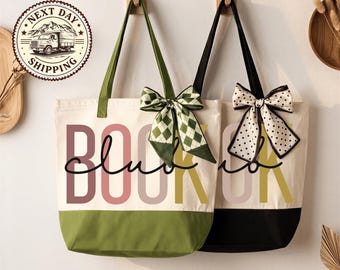 Book Club Tote Bag, Trendy Aesthetic Gift For Book Lovers, Book Worm Tote Bag, Book Lovers Tote Bag, Great Gift for Reader, Book Tote Bag