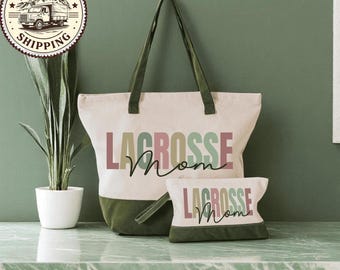 Lacrosse Mom Tote Bag, Gift for Lacrosse Mama, Lacrosse Game Day Bag
