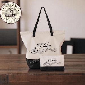 Music Tote Bag, Personalized Tote Bag, Musician Gift, Piano Book Tote, Music Bag, Aesthetic Tote Bag, Music Lover Bag, Music Teacher Bag