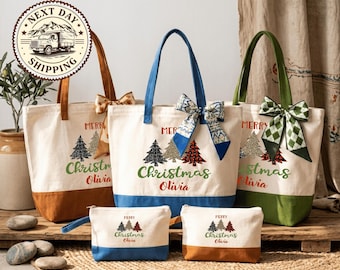 Vintage Christmas Tote Bag: Retro Holiday Canvas Shopping Bag, Nostalgic Xmas Tote, Festive Winter Market Tote