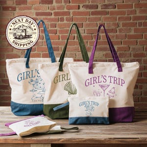 Personalized Girls Trip Tote Bag, Ladies Weekend Vacation Gift, Beach Trip Tote Bag, Custom Girls Trip Gifts