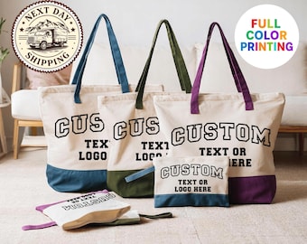 Custom Photo Tote Bag: Personalized Logo, Text, Design, Add Your Logo, Your Design Here, Custom Bulk Orders