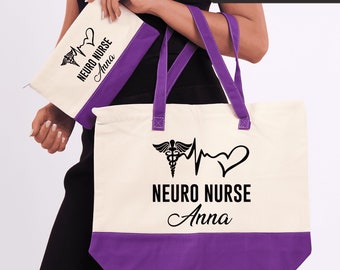 Custom Neuro Nurse Tote Bag, Neurology Gift, Neurology Nurse Tote Bag, Nurse Week Gifts, Neuro Gift, Gift For Neurologist, Nurse Week Gifts