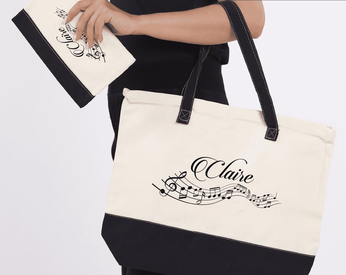 Music Tote Bag, Personalized Tote Bag, Musician Gift, Piano Book Tote, Music Bag, Aesthetic Tote Bag, Music Lover Bag, Music Teacher Bag