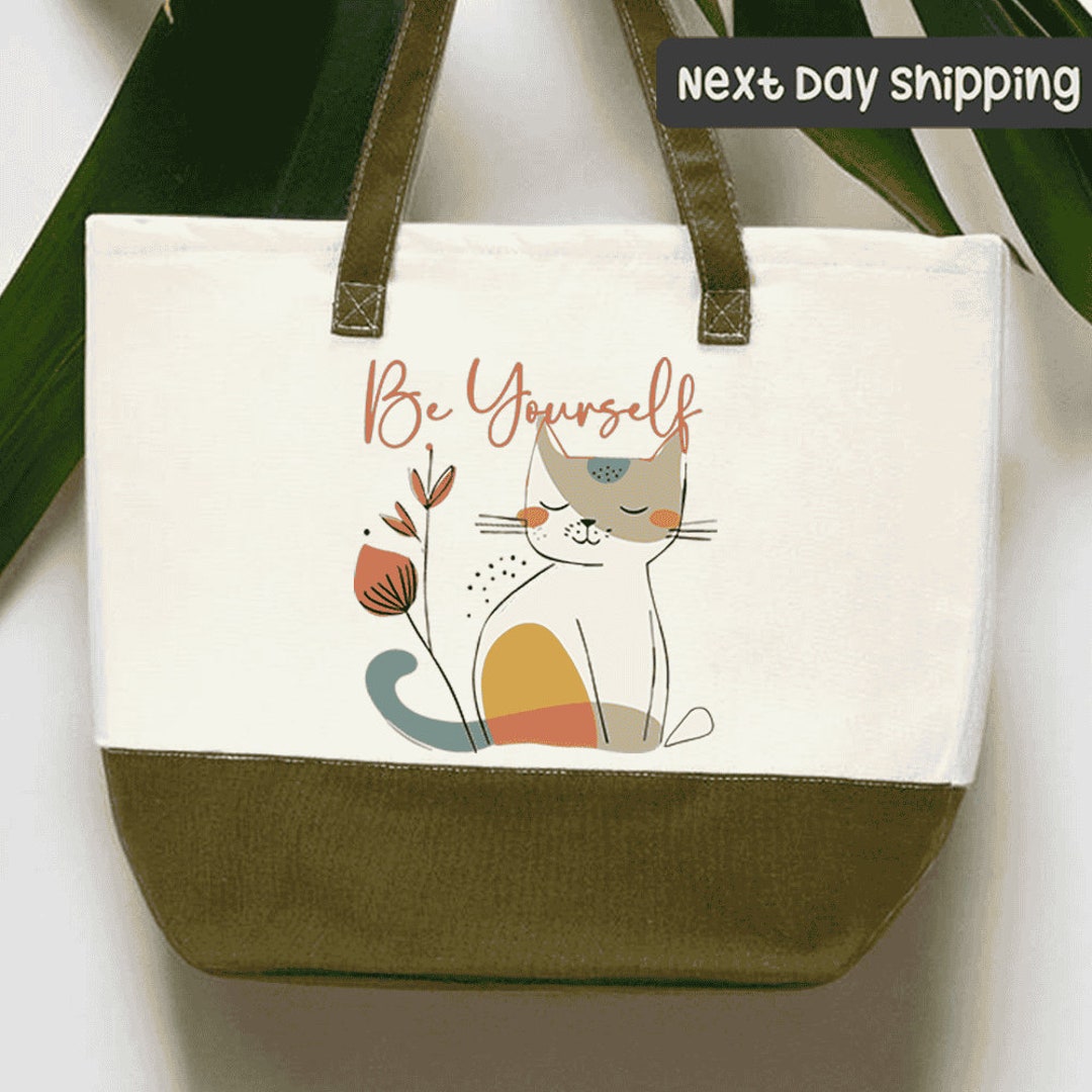 CafePress 'Who Needs Therapy, I Have My Cat' Tote Bag - Natural Canvas Reusable Shopping Bag - View #3