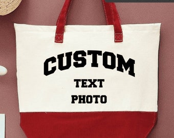Personalised Tote Bag, Custom Photo Tote Bag, Custom Text Bag Personalised Gift for Friend, Wholesale Tote Bag, Personalised Text Logo