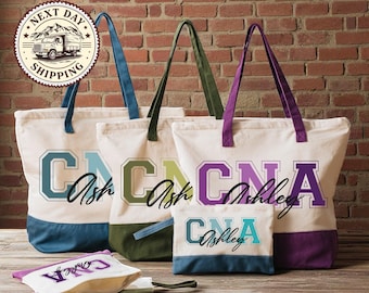 Bolso de mano personalizado para auxiliares de enfermería, regalo para estudiantes de enfermería, bolso de trabajo para auxiliares de enfermería certificados.