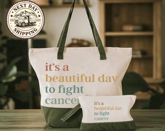 Cancer Awareness Tote, Motivational Support Bag, Cancer Inspirational Gift Idea, Positive Message for Cancer Fighters