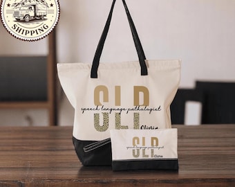 Custom SLP Tote Bag, Gift For Speech Language Pathologist, Personalized Speech Therapist Gifts, SLP Tote Bag, Speech Therapy Tote Bag