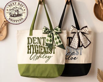 Custom Dental Hygienist Tote Bag, RDH Gift, Personalized Gift For Dental Hygienist, Dental Student Gift