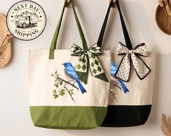 Bird Tote Bag, Canvas Tote Bag, Vintage Wild Bird Print, Animal Lover Gift, Aesthetic Bag, Casual Canvas Tote, Gift Tote Bag,Bird Lover Gift