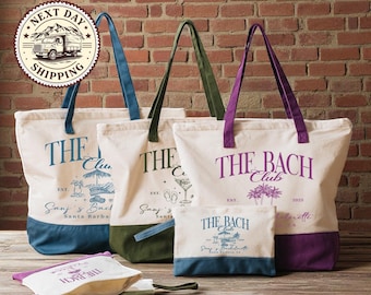 Custom The Bach Club Tote Bag, Personalized Bachelorette Gifts, Bridesmaid Favors, Bridal Party Tote, Bachelorette Tote Bag