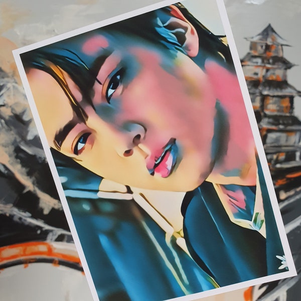 BTS Jin Fanart Print. Kim Seojin print from digital drawing