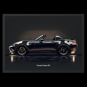 4 in 1 Mazda Miata MX5 RF Vector Prints Wall Art for Kids Boys Room, Sportscar, Decor Children Home Office Art Children Nursery Decor Dorm