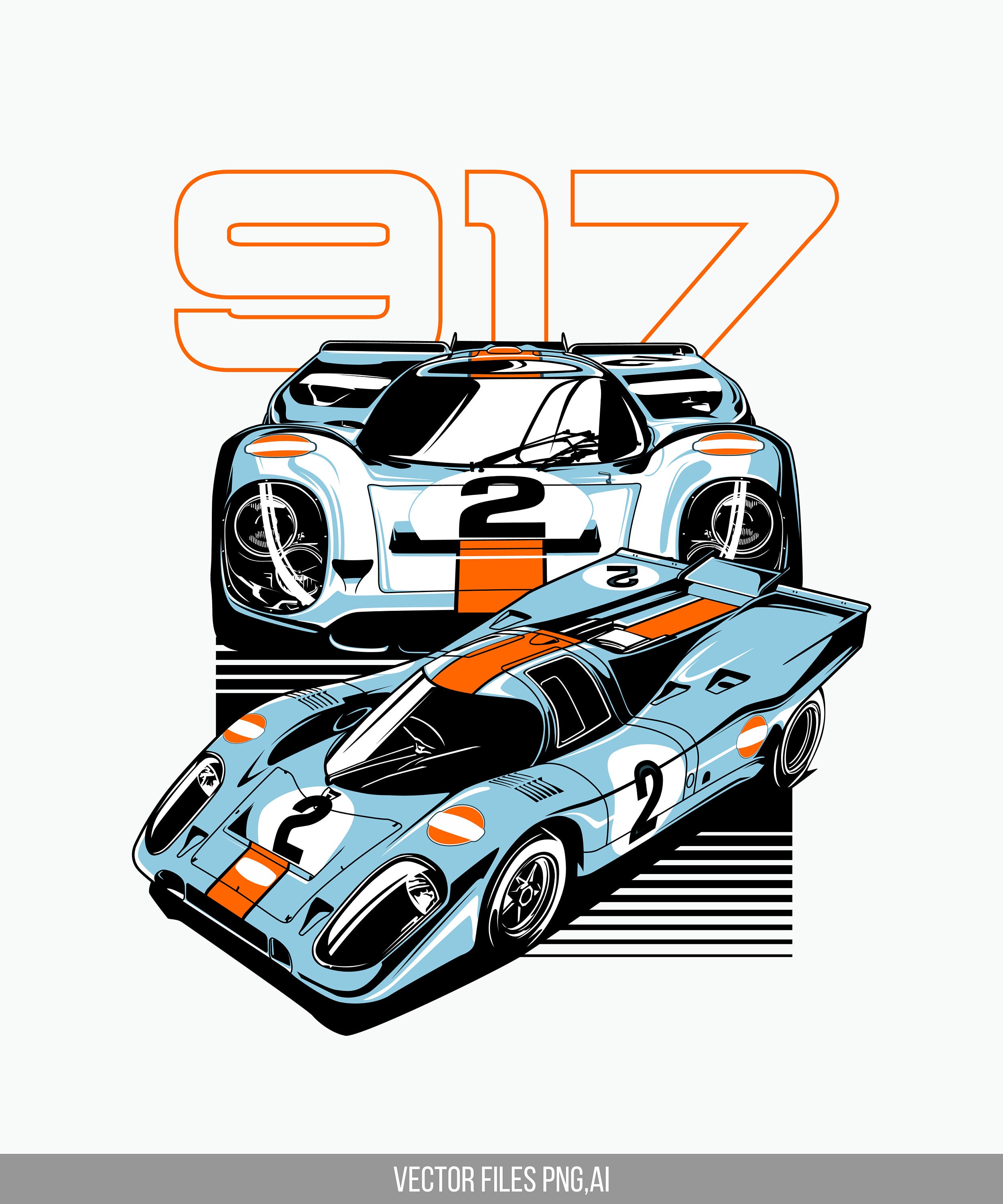 Porsche 917 Gulf Le Mans 1970 ORIGINAL Oil Painting on