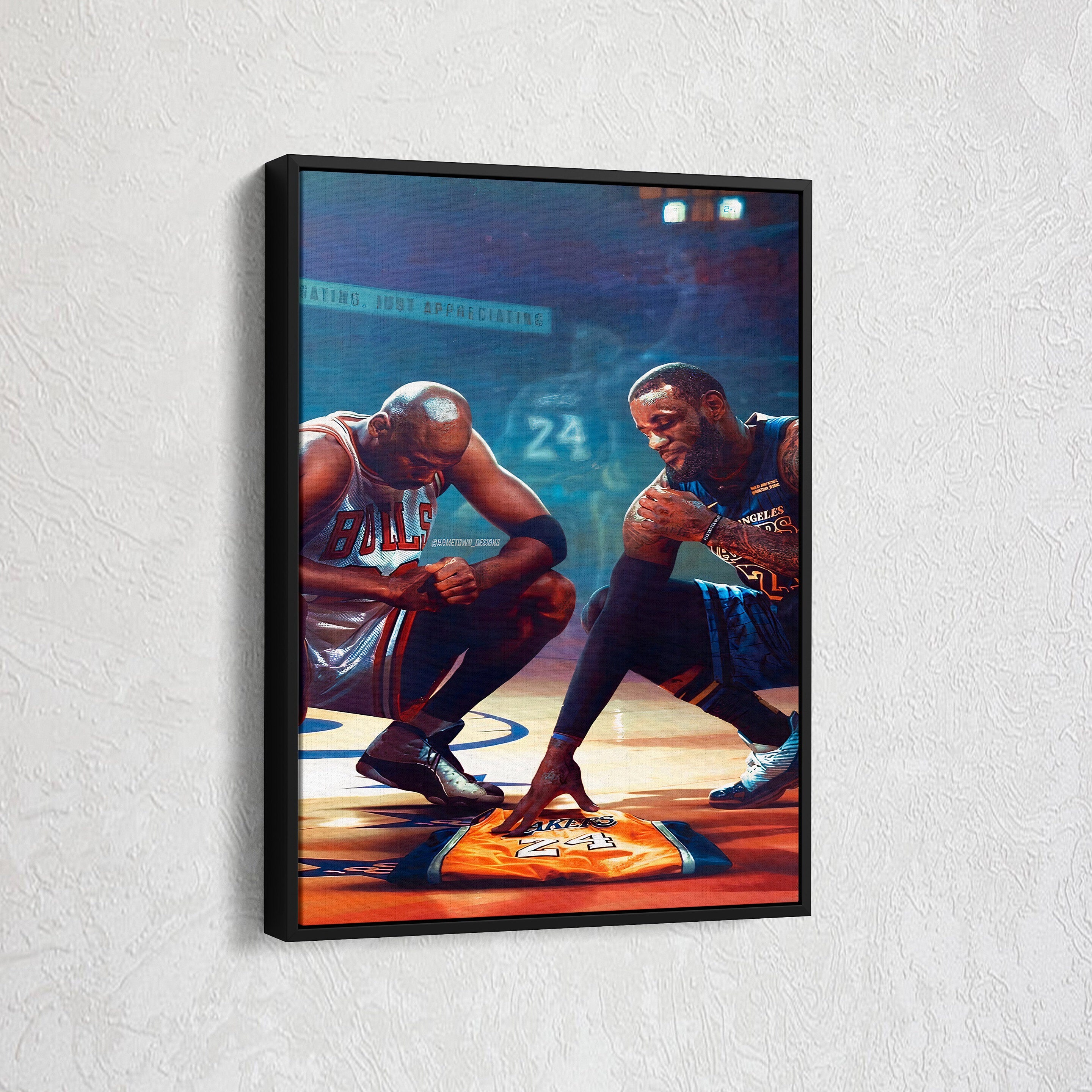 Kobe Bryant Michael Jordan & LeBron James Artwork Printed on Canvas •  CanvasPaintArt