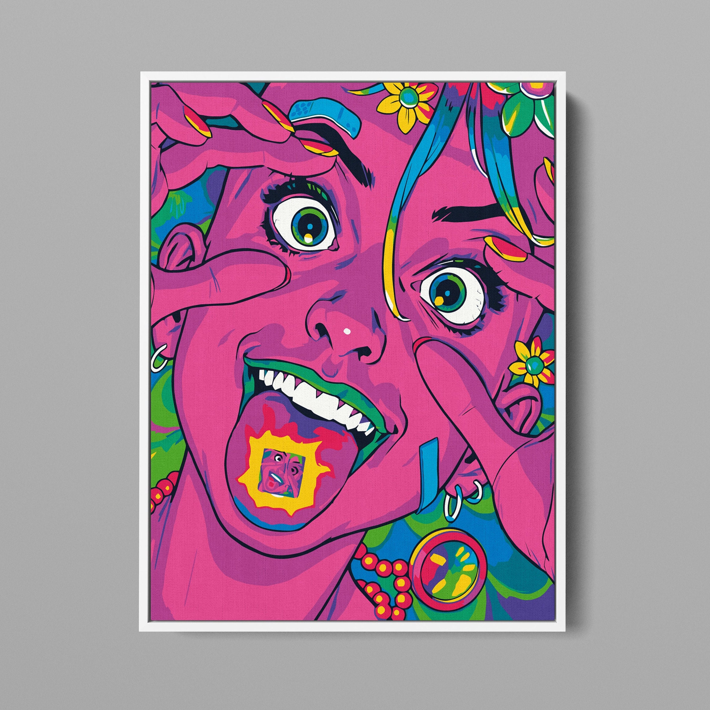 Psychedelic Girl, Psychedelic Canvas, Music Canvas Wall Art
