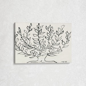 Pu&ograve; includere: Disegno in bianco e nero a tratto di un albero con rami e foglie. La firma dell'artista, "H. Matisse", &egrave; in basso a destra.
