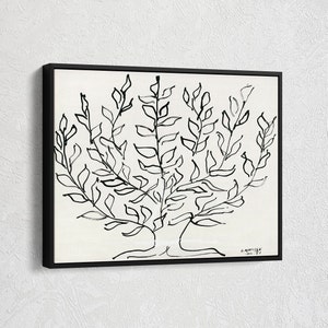 Pu&ograve; includere: Disegno in bianco e nero a tratto di un albero con rami e foglie. L'opera &egrave; firmata "H. Matisse Jan. '51".