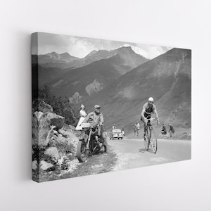 Tour de France, 1950 fotografieprint, poster Gino Bartali, poster Tour de France, fietsdecor, fietsposter, fietskunst aan de muur,