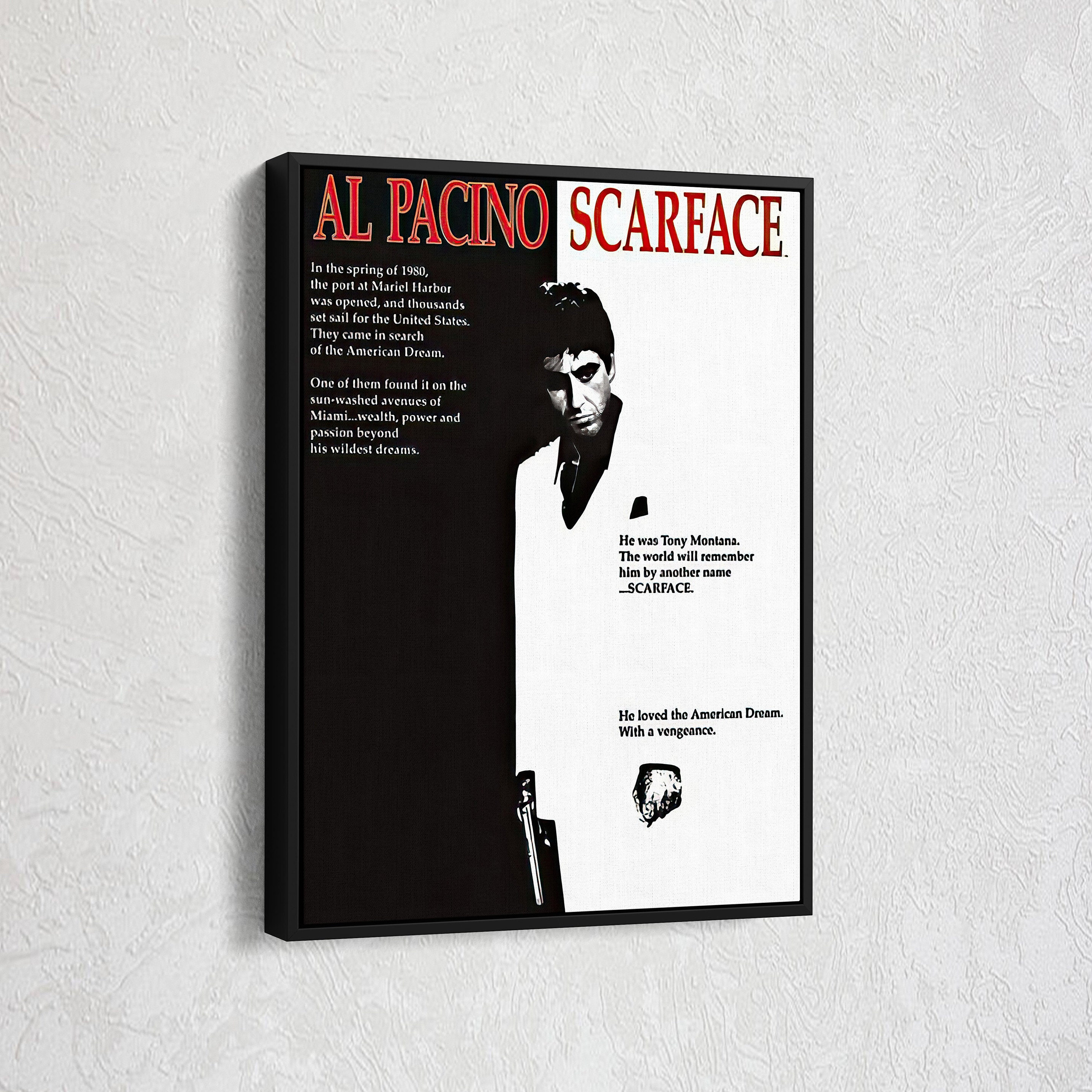 Quadro Tony Montana Dollaro Quadro Su Tela Tony Montana Islandburner Icona Pacino Scarface Cult Foto Papa Leone Xiv Scarface Poster Poster Tony Montana - Foto 5