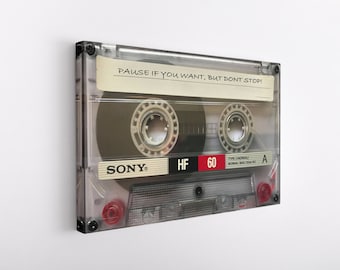 Pause if You Must. But Don&#39;t Stop Cassette, Motivational Quote Canvas, Wall Art Poster Print, Motivational Poster