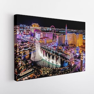 Conjunto de lienzos de la ciudad de Las Vegas, arte mural grande de Las Vegas para sala de estar, impresiones artísticas en lienzo de Nevada, arte mural en lienzo de Las Vegas, impresión de Las Vegas