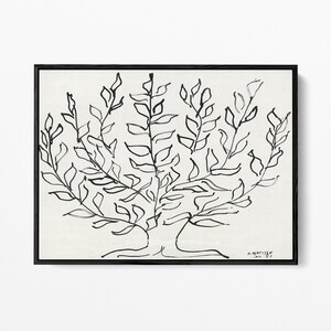 Pu&ograve; includere: Disegno in bianco e nero a tratto di un albero con foglie. Il disegno &egrave; firmato "H. Matisse" e datato "Gen. 51".
