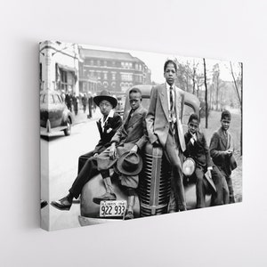 African American Photo, Three Boys on Car, Easter Morning, South Side Chicago, 1941, Black Art, Russell Lee Photographer, Reproduction Photo