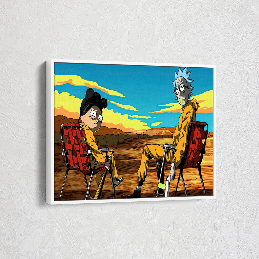 Rick and Morty Breaking Bad, Rick & Morty Wall Art, Cartoon Canvas Wall