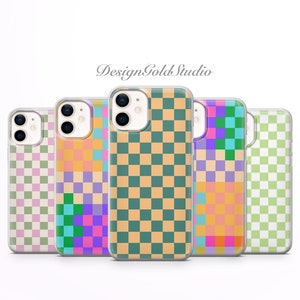 Checkerboard Phone Case Squares Cover for iPhone 15 14 Pro Max 13 12 11 XR 8 SE, Samsung S23 Fe S22 S24 Ultra A13 A14 A15 A25 A53 A54, Pixel